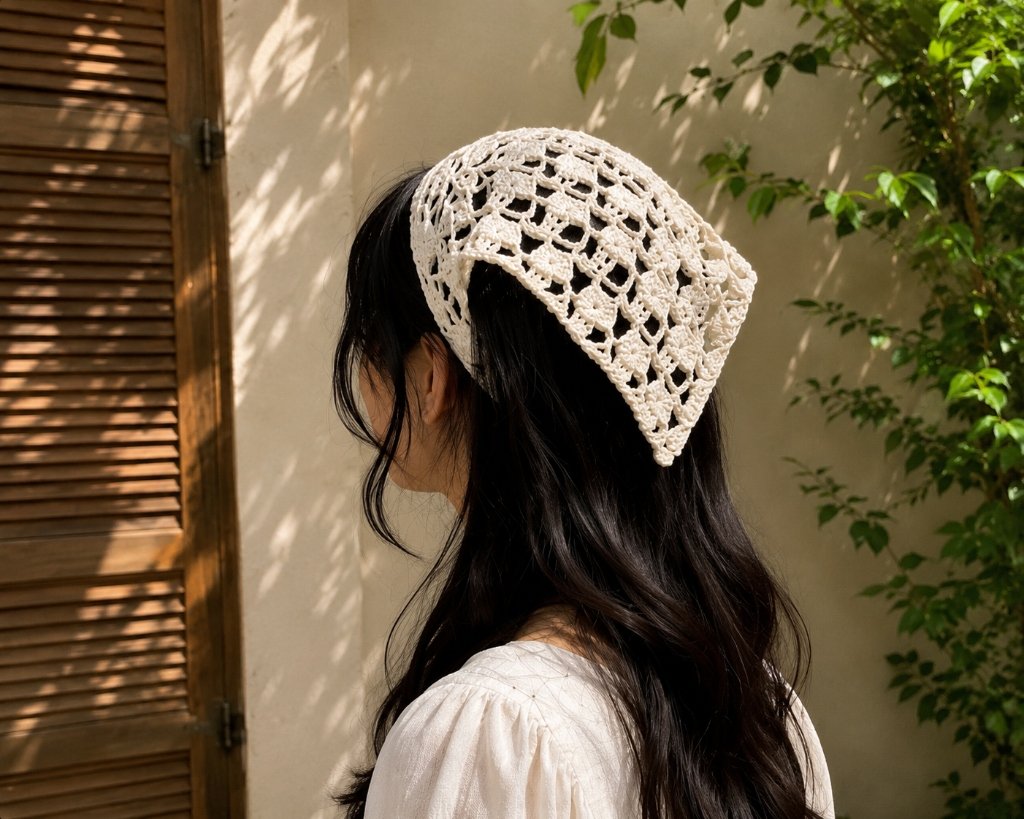 Crochet Lace Headscarf Bandana